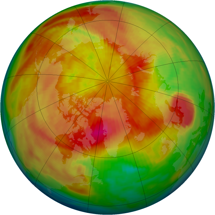Arctic ozone map for 23 March 1983